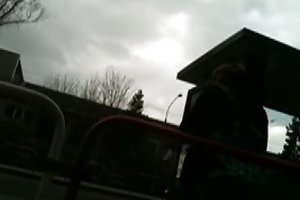Cum în spatele fetelor în public 02